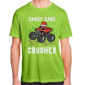 Funny Christmas Monster Truck Candy Cane Crusher Xmas Adult ChromaSoft Performance T-Shirt