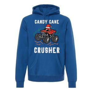 Funny Christmas Monster Truck Candy Cane Crusher Xmas Premium Hoodie