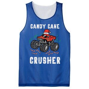 Funny Christmas Monster Truck Candy Cane Crusher Xmas Mesh Reversible Basketball Jersey Tank