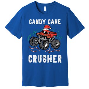 Funny Christmas Monster Truck Candy Cane Crusher Xmas Premium T-Shirt