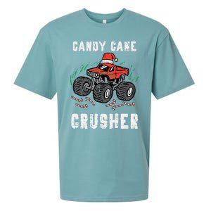 Funny Christmas Monster Truck Candy Cane Crusher Xmas Sueded Cloud Jersey T-Shirt