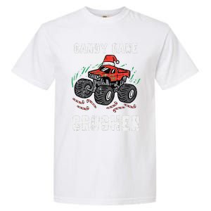 Funny Christmas Monster Truck Candy Cane Crusher Xmas Garment-Dyed Heavyweight T-Shirt