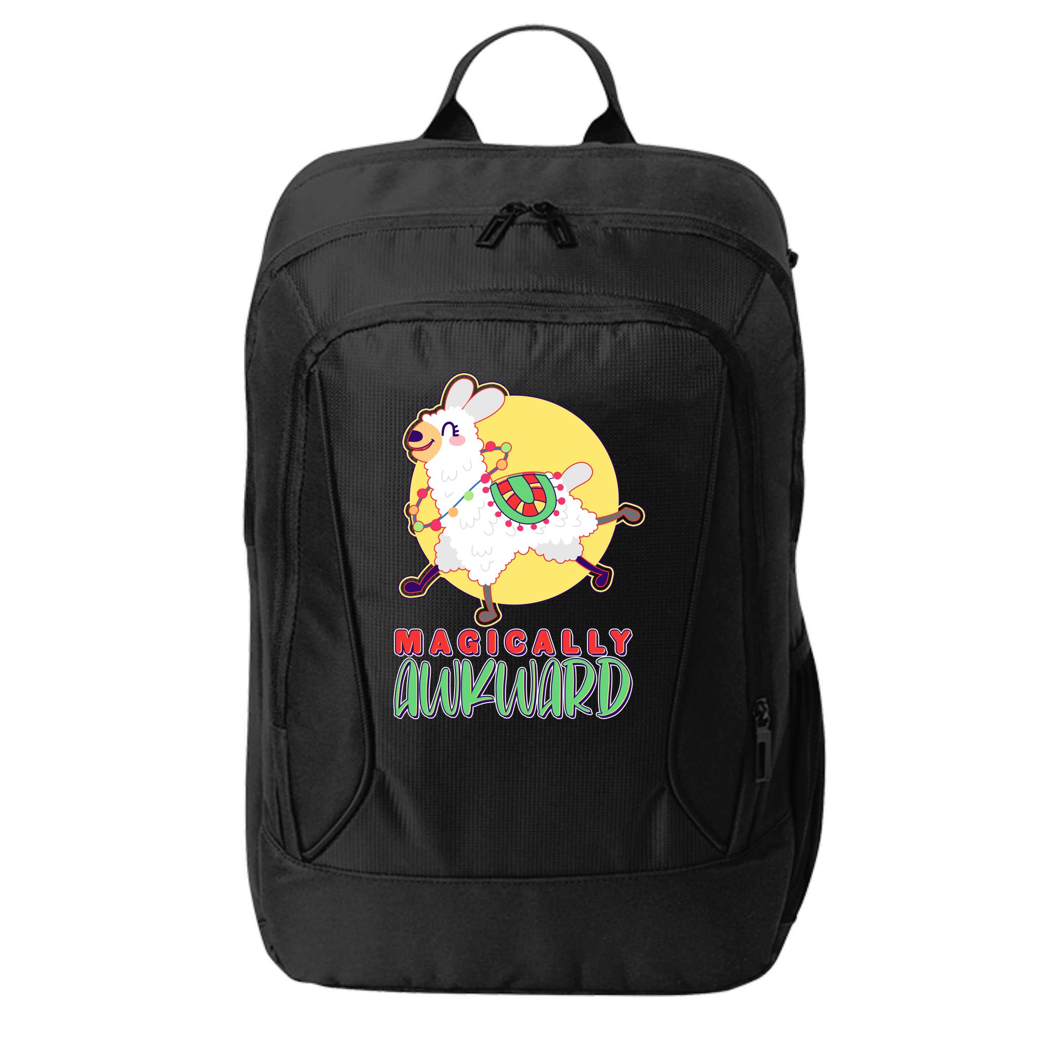 Funny Cute Magically Awkward Llama Alpaca City Backpack