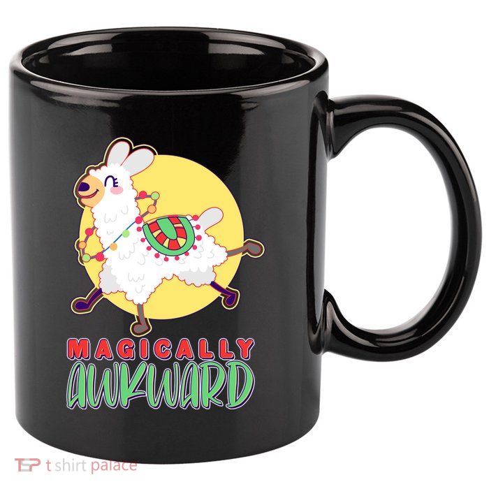 Funny Cute Magically Awkward Llama Alpaca 11oz C Handle Ceramic Mug