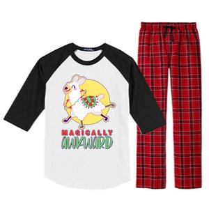 Funny Cute Magically Awkward Llama Alpaca Raglan Sleeve Pajama Set