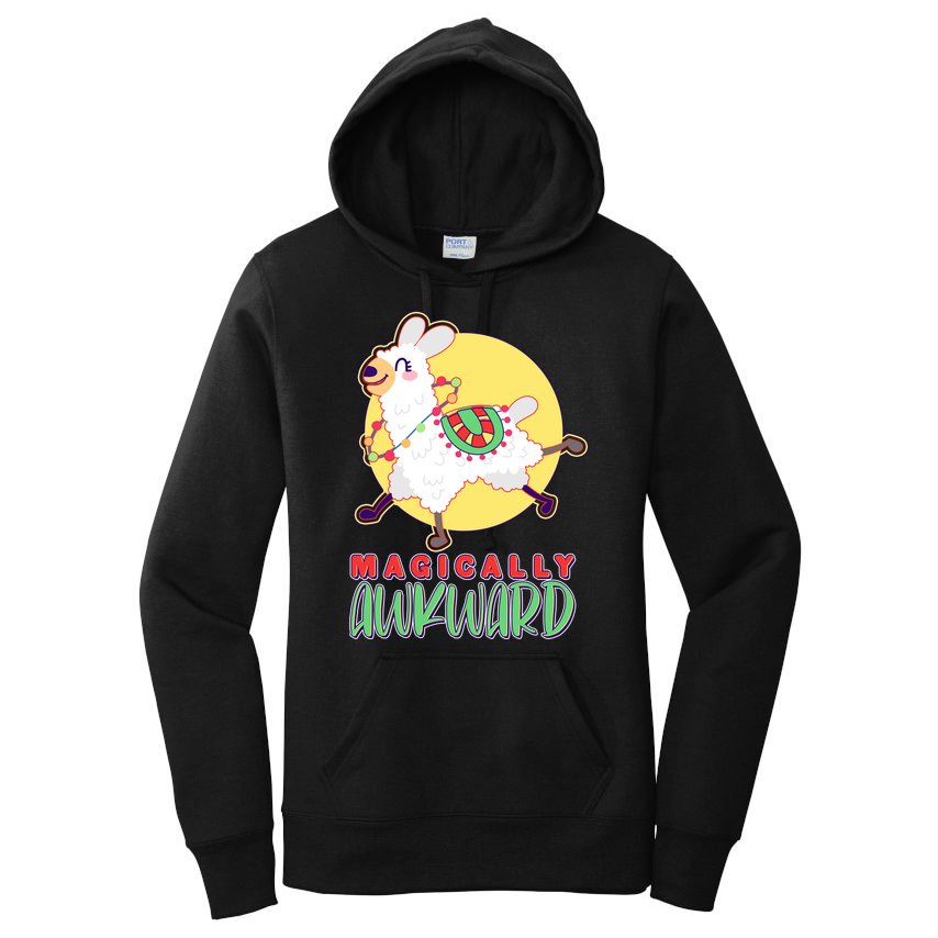 Funny Cute Magically Awkward Llama Alpaca Women's Pullover Hoodie