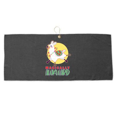 Funny Cute Magically Awkward Llama Alpaca Large Microfiber Waffle Golf Towel