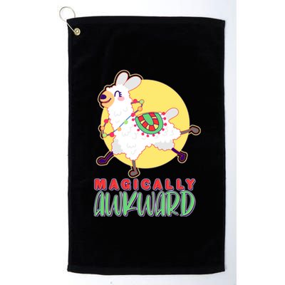 Funny Cute Magically Awkward Llama Alpaca Platinum Collection Golf Towel