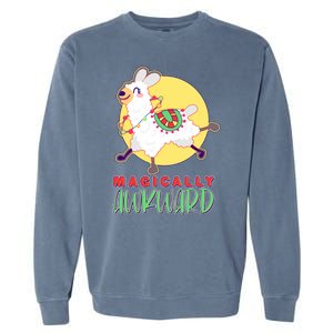 Funny Cute Magically Awkward Llama Alpaca Garment-Dyed Sweatshirt