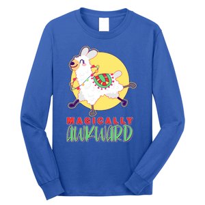 Funny Cute Magically Awkward Llama Alpaca Long Sleeve Shirt