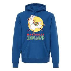 Funny Cute Magically Awkward Llama Alpaca Premium Hoodie