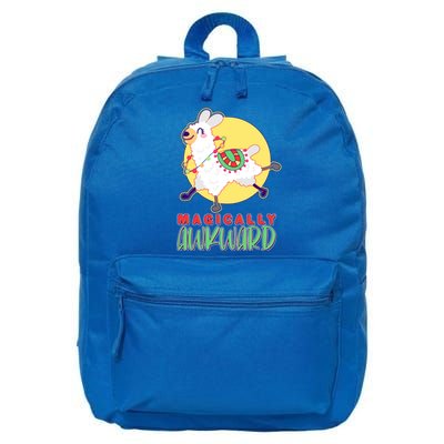 Funny Cute Magically Awkward Llama Alpaca 16 in Basic Backpack