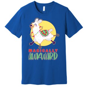 Funny Cute Magically Awkward Llama Alpaca Premium T-Shirt