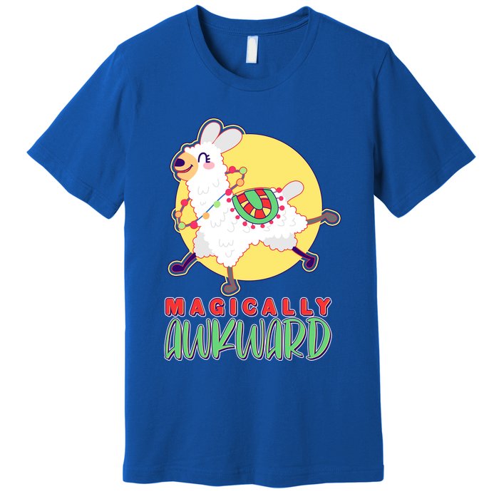 Funny Cute Magically Awkward Llama Alpaca Premium T-Shirt