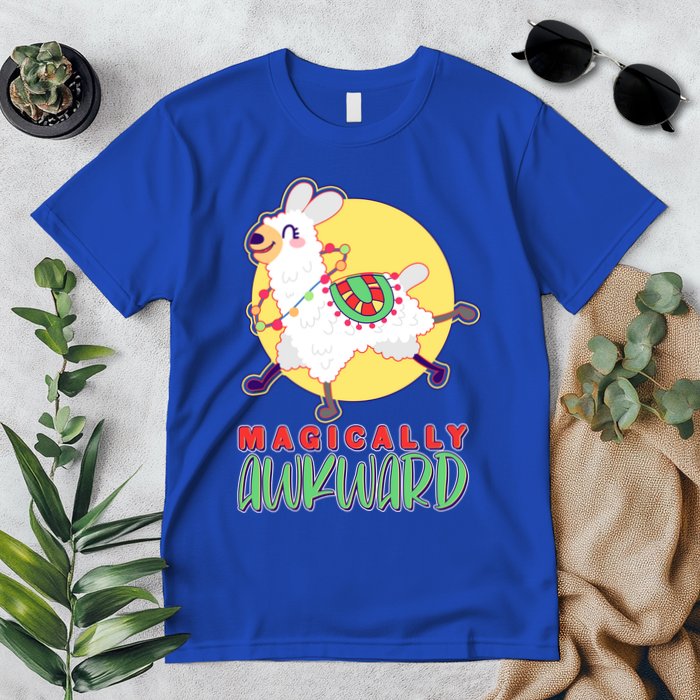 Funny Cute Magically Awkward Llama Alpaca Premium T-Shirt