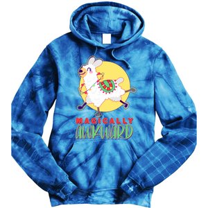 Funny Cute Magically Awkward Llama Alpaca Tie Dye Hoodie