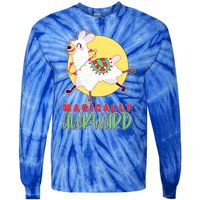 Funny Cute Magically Awkward Llama Alpaca Tie-Dye Long Sleeve Shirt