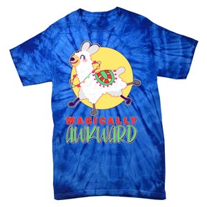 Funny Cute Magically Awkward Llama Alpaca Tie-Dye T-Shirt