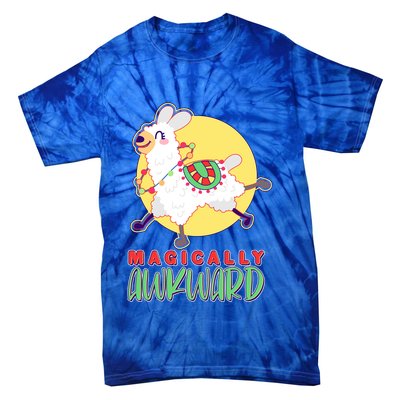 Funny Cute Magically Awkward Llama Alpaca Tie-Dye T-Shirt