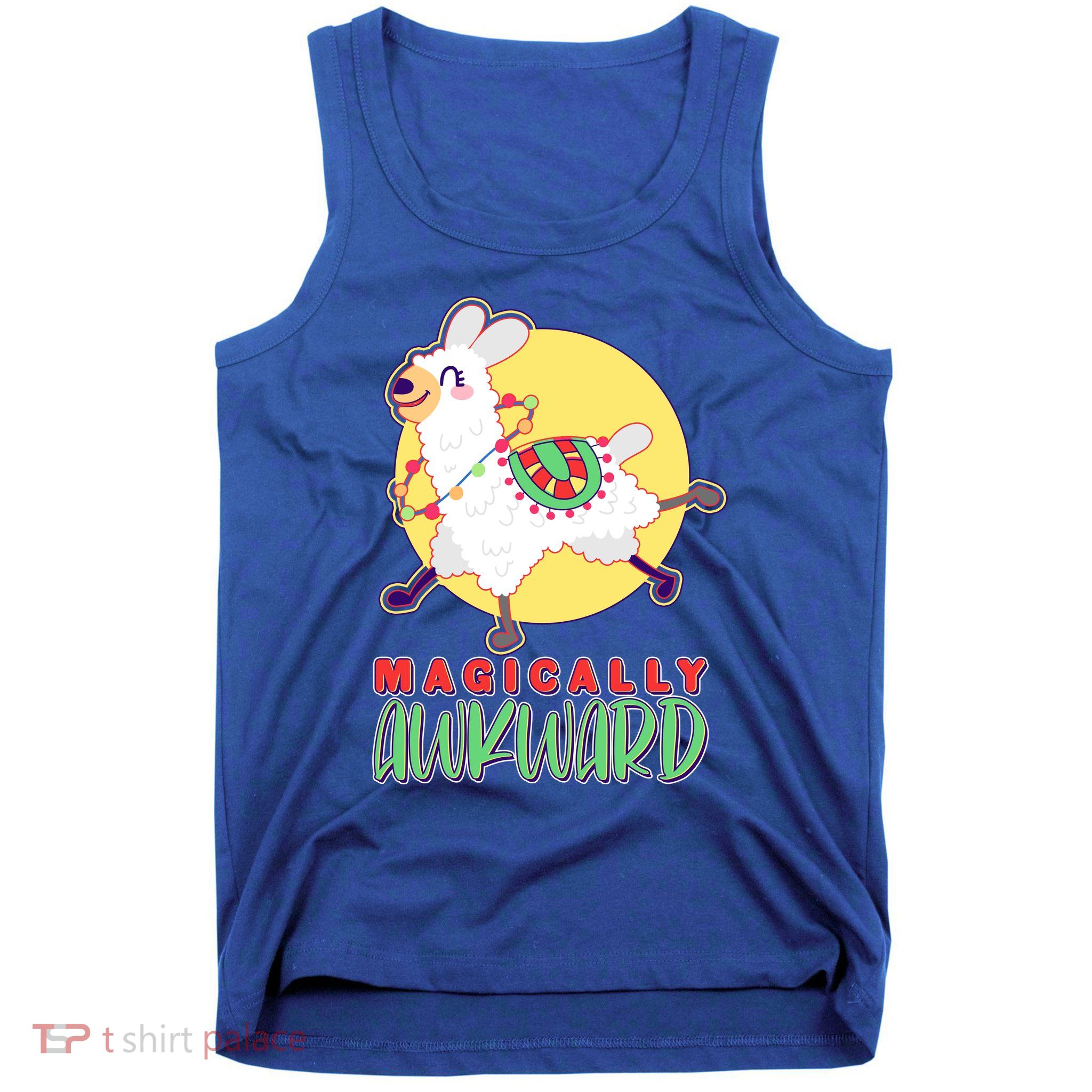 Funny Cute Magically Awkward Llama Alpaca Tank Top