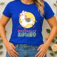 Funny Cute Magically Awkward Llama Alpaca Womens T-Shirt