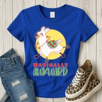 Funny Cute Magically Awkward Llama Alpaca Womens T-Shirt