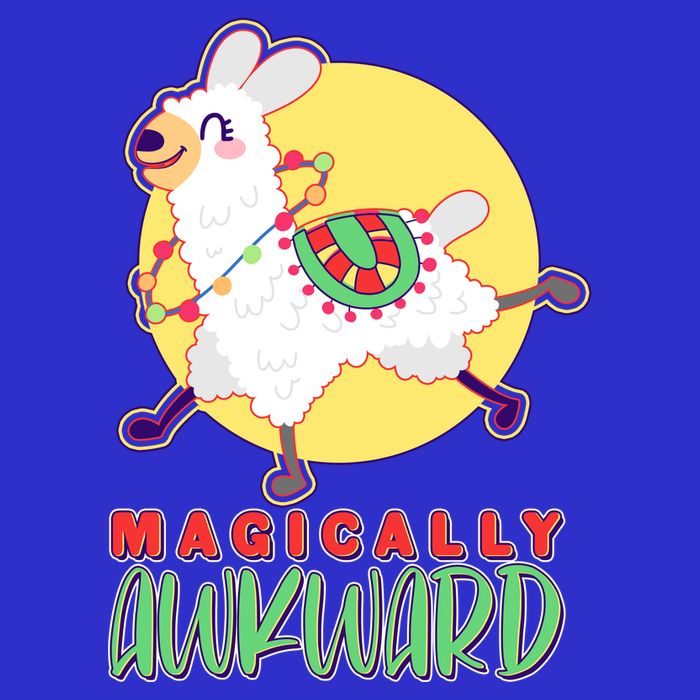 Funny Cute Magically Awkward Llama Alpaca Womens T-Shirt