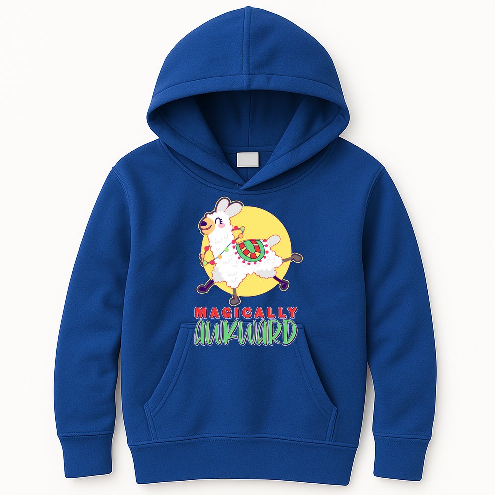 Funny Cute Magically Awkward Llama Alpaca Kids Hoodie