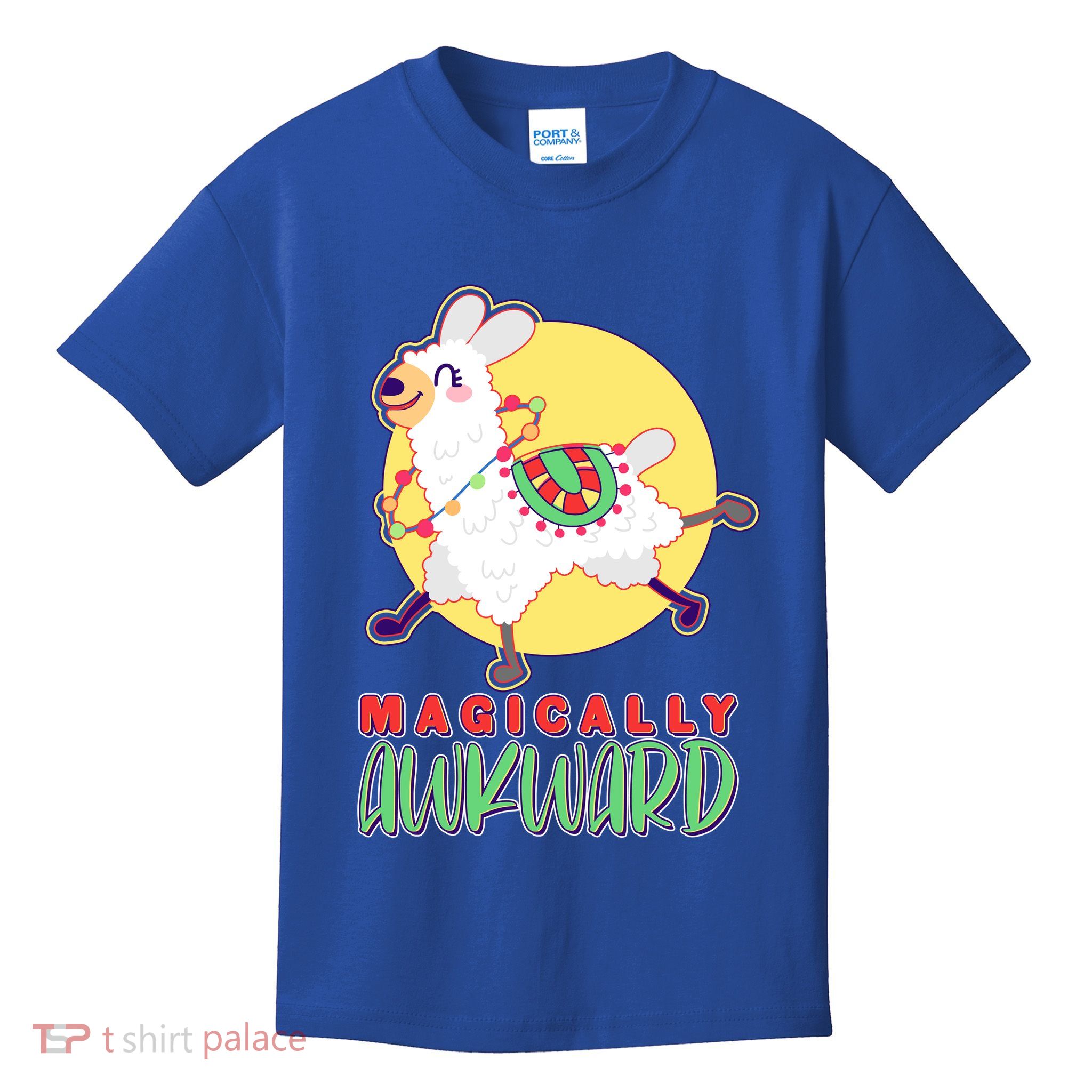 Funny Cute Magically Awkward Llama Alpaca Kids T-Shirt