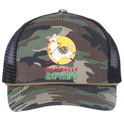 Funny Cute Magically Awkward Llama Alpaca Retro Rope Trucker Hat Cap