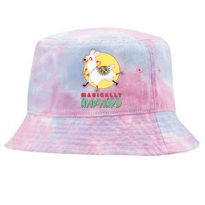 Funny Cute Magically Awkward Llama Alpaca Tie-Dyed Bucket Hat