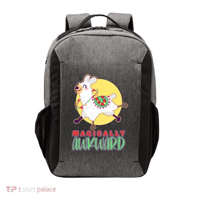 Funny Cute Magically Awkward Llama Alpaca Vector Backpack