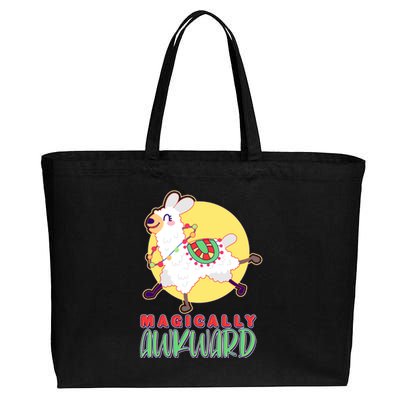 Funny Cute Magically Awkward Llama Alpaca Cotton Canvas Jumbo Tote