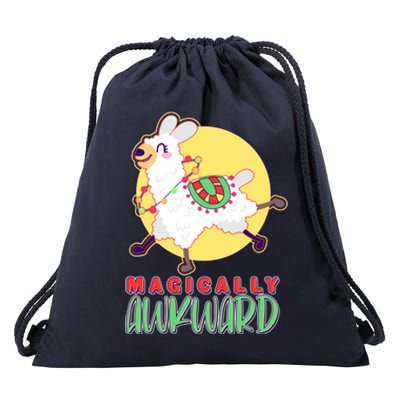 Funny Cute Magically Awkward Llama Alpaca Drawstring Bag