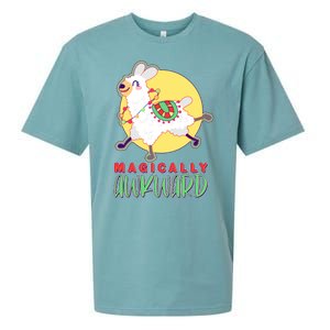 Funny Cute Magically Awkward Llama Alpaca Sueded Cloud Jersey T-Shirt