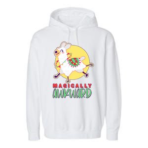 Funny Cute Magically Awkward Llama Alpaca Garment-Dyed Fleece Hoodie