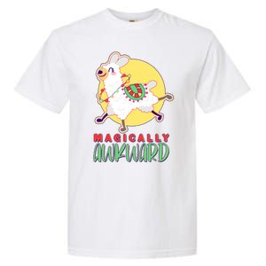 Funny Cute Magically Awkward Llama Alpaca Garment-Dyed Heavyweight T-Shirt