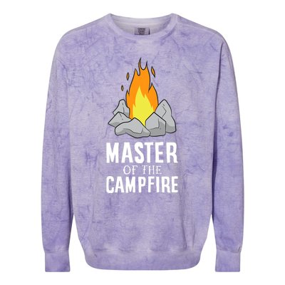 Funny Camping Master Of The Campfire Outdoor Camper Colorblast Crewneck Sweatshirt