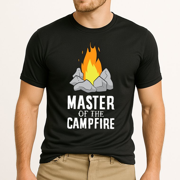 Funny Camping Master Of The Campfire Outdoor Camper Cooling Performance Crew T-Shirt
