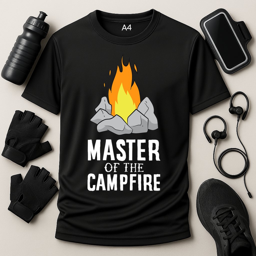 Funny Camping Master Of The Campfire Outdoor Camper Cooling Performance Crew T-Shirt