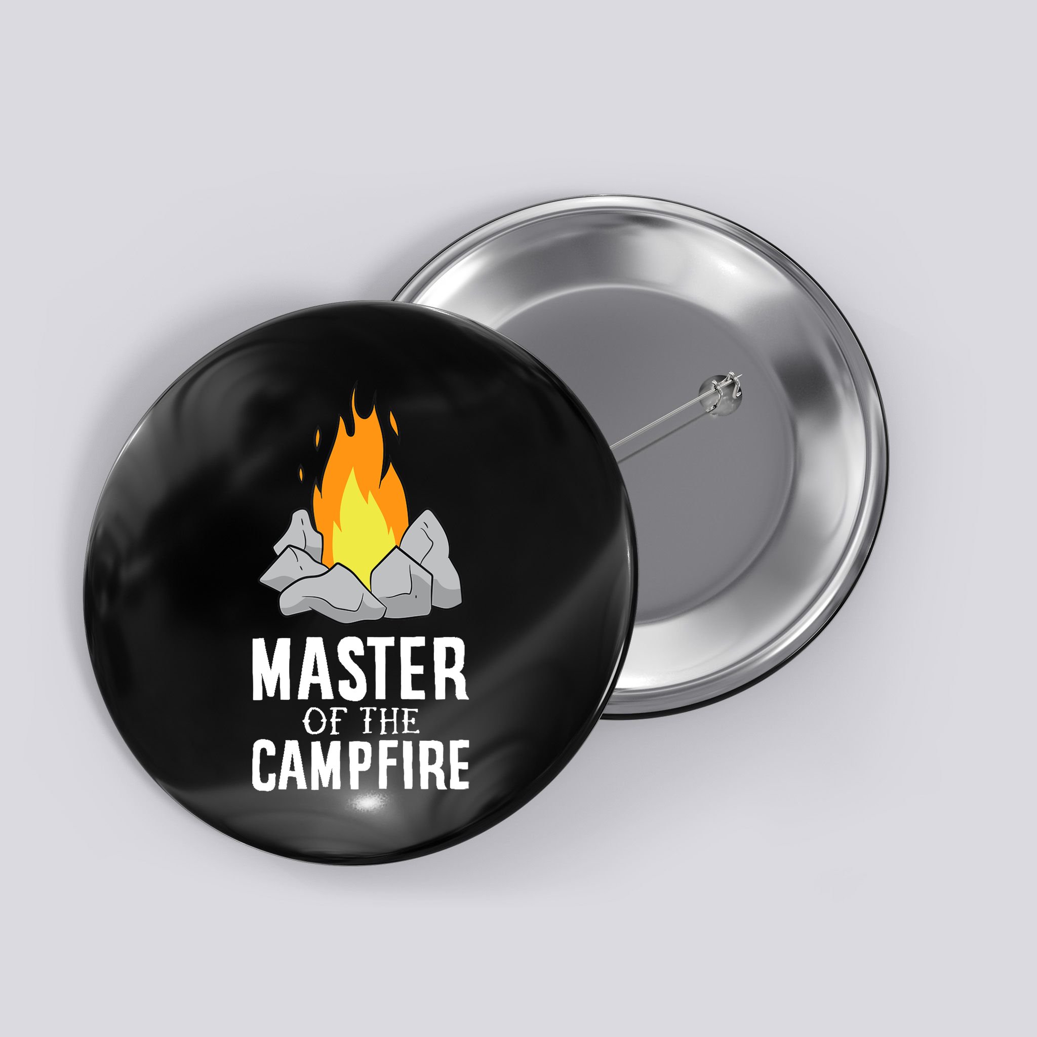 Funny Camping Master Of The Campfire Outdoor Camper Button