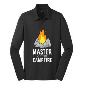 Funny Camping Master Of The Campfire Outdoor Camper Silk Touch Performance Long Sleeve Polo