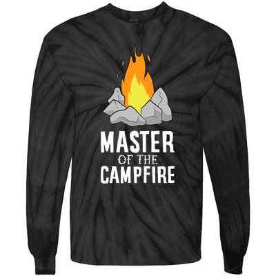 Funny Camping Master Of The Campfire Outdoor Camper Tie-Dye Long Sleeve Shirt