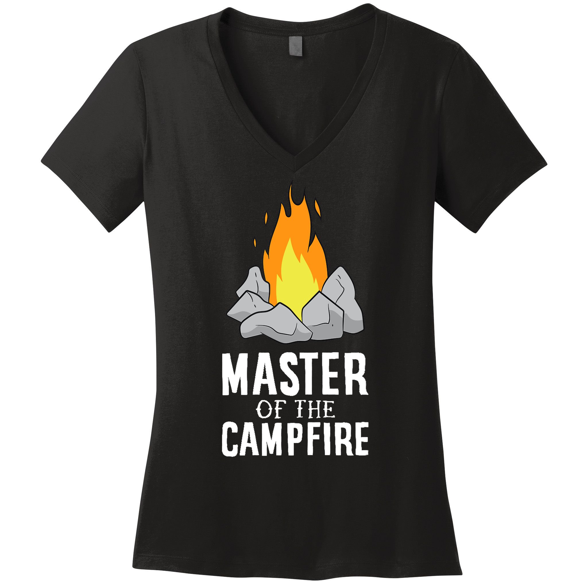 Funny Camping Master Of The Campfire Outdoor Camper Women's V-Neck T-Shirt
