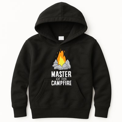 Funny Camping Master Of The Campfire Outdoor Camper Kids Hoodie