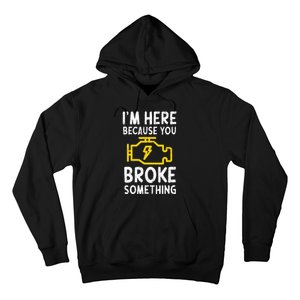 Funny Car Mechanic Check Engine Sign Mechanics Humor Hoodie