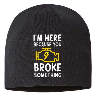 Funny Car Mechanic Check Engine Sign Mechanics Humor Sustainable Beanie