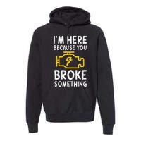 Funny Car Mechanic Check Engine Sign Mechanics Humor Premium Hoodie