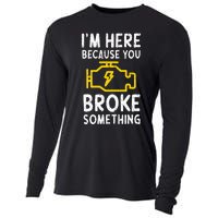 Funny Car Mechanic Check Engine Sign Mechanics Humor Cooling Performance Long Sleeve Crew