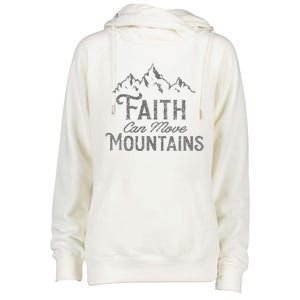 Faith Can Move Mountains Bible Verse Religious Womens Funnel Neck Pullover Hood